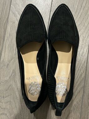 Black suede flats